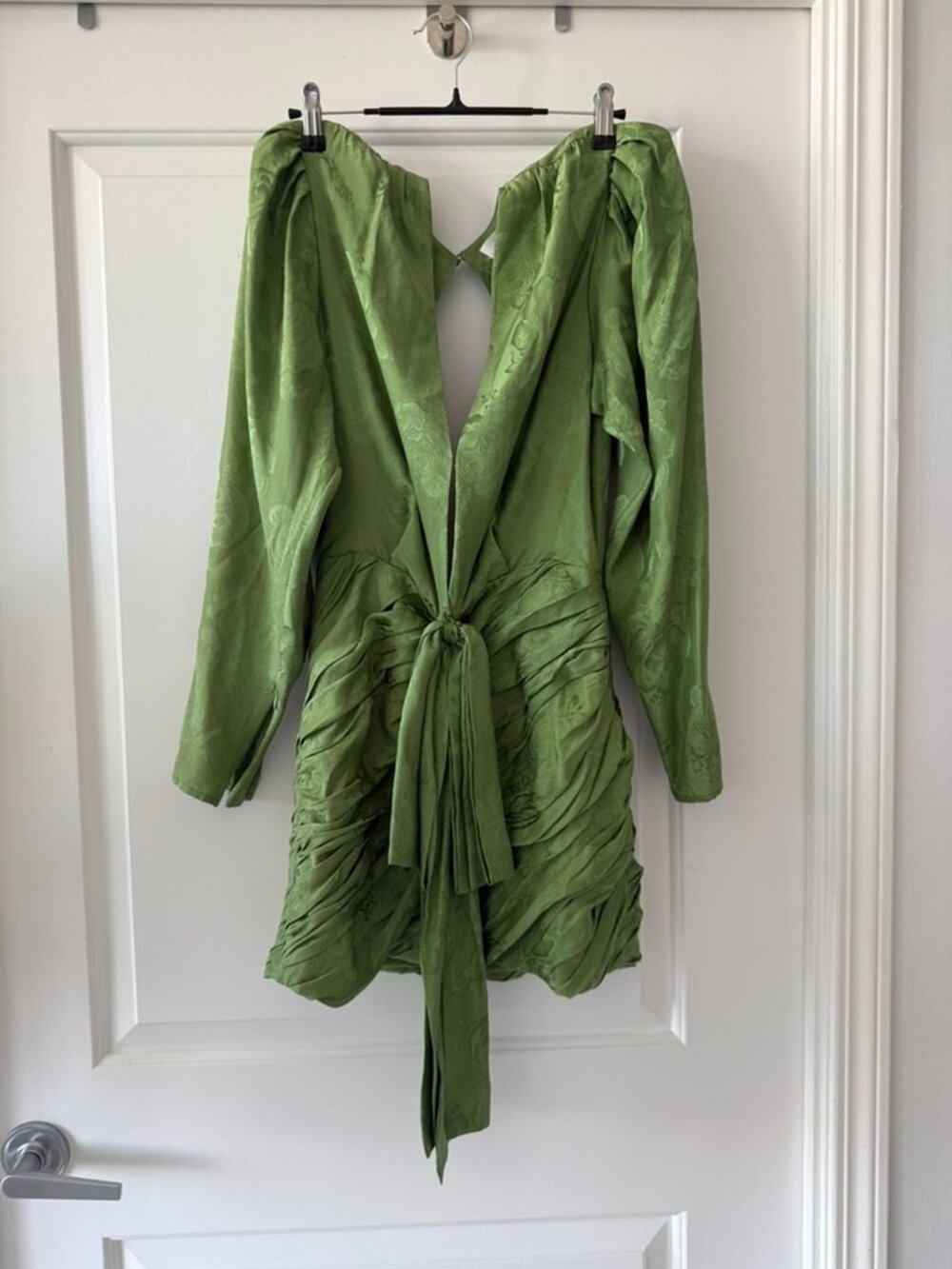 Ronny Kobo Green Jacquard Mini Dress